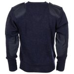 Pull col V Commando de la police militaire britannique, 100 % laine, bleu
