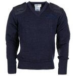 Pull col V Commando de la police militaire britannique, 100 % laine, bleu