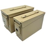 AB caisses de munitions en acier US (lot de 2 Cal. 30/Cal. 50), Désert