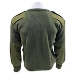 British Military Police Commando V-Neck Sweater, 100% Wool, OD green