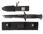 Couteau de terrain Mil-Tec Bundeswehr KM2000 noir, étui multimount