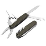 Couteau de poche multi-outils vert avec étui, avec pinces