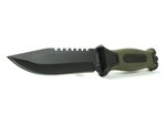 X-Treme Tactical Rescue couteau de terrain avec lame de scie et étui en plastique, noir/vert