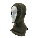 Balaclava / Sturmhaube der Bundeswehr, 1-Loch, 100 % Wolle lang, Kaltes Wetter, grau/Laub