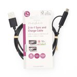 Nedis USB 2.0 2-in-1 kabel 1,0M, USB-A   USB Micro-B / USB-C, 12W, 480 Mbps