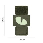 101 Inc Laser Cut Embleem stof Cat Eye legergroen, 24 x 40 mm, GID Fluorescerend reflecterend