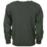 Pull commando de la police militaire néerlandaise en laine/acrylique avec col en V, vert olive