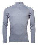 Thermowave thermische longsleeve onderhemd met col en rits, Silverplus Antimicrobieel, Grijs