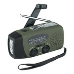 Fosco solar emergency radio AM/FM with LED lamp and battery, OD green