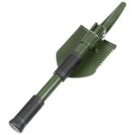 3-in-1 folding shovel with cover, green