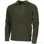 MFH troyer pullover with turtleneck and zipper, OD green
