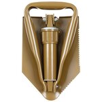 MFH Bundeswehr Folding shovel / field shovel 3-part large with cover, coyote tan