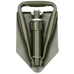 Bundeswehr Folding shovel / field shovel 3-part large with cover, OD green
