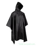 Mil-tec Poncho, Rip Stop, noir, PE 260 grammes, 141 x 207 cm