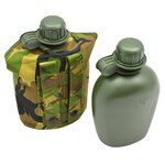 KL landmacht veldfles 1QT groen met Molle tas woodland DPM