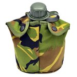 KL landmacht veldfles 1QT groen met Molle tas woodland DPM