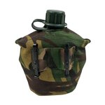 KL landmacht veldfles 1QT groen met tas, alice clips, woodland DPM