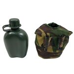 KL landmacht veldfles 1QT groen met tas, alice clips, woodland DPM