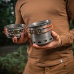 M-Tac ensemble de cuisson pour brûleur, 2 pièces, casserole/poêle, aluminium anodisé