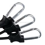 Fosco corde élastique 60 cm avec mousquetons, 2 pièces, noir