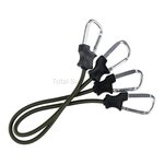 Fosco corde élastique 60 cm avec mousquetons, 2 pièces, vert olive