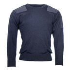 Pull commando de la marine belge en Laine/Acrylique avec col rond, bleu foncé