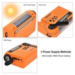 Hanrongda HRD-900 multiband wereldradio / noodradio AM/FM/SW, opwindbaar, oranje