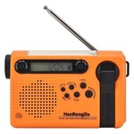 Hanrongda HRD-900 multiband wereldradio / noodradio AM/FM/SW, opwindbaar, oranje