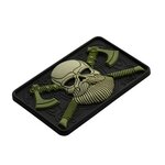 M-Tac velcro patch Bearded skull, 80x50 mm, groen / zwart