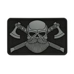 M-Tac velcro patch Bearded skull, 80x50 mm, grijs / zwart