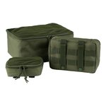 101 Inc Molle Packing Cubes organizers mesh, set van 3 stuks, legergroen