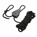 Fosco Spankabel 4 mm, 4 meter met touwratel, zwart