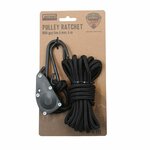Fosco Spankabel 6 mm, 4 meter met touwratel, zwart