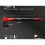 Bison Black Series SX-20 kloofbijl groot, zwart/rood