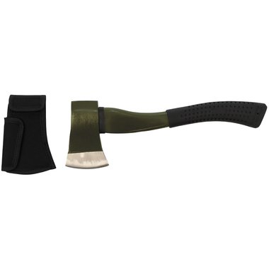 Fox outdoor ax with fiberglass handle and protective cover 38CM, green