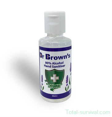 Dr. Brown's Desinfecterende handgel 50ml, 80% alcohol, lavender