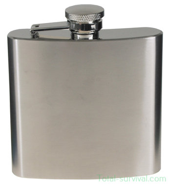 Fox outdoor Hip Flask, Stainless Steel, chrome matt, 6 OZ, 170 ml