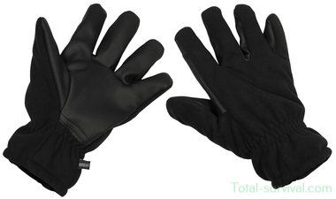 MFH Fleece handschoenen, zwart, water- en windwerend