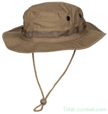 MFH US GI Bush Hat, kinriem, GI Boonie, Rip Stop, coyote tan