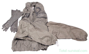 Duitse NBC SBA-2 rubber coverall 2-delig, Hazmat, donkergrijs