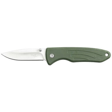 Couteau de poche pliable Fox outdoor, vert olive, avec poignée TPR