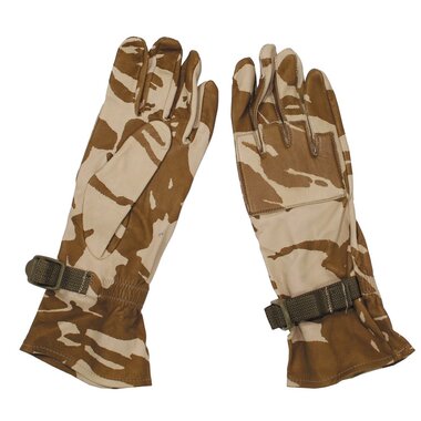Britse leger combat warm weather gloves, leer, Desert DPM