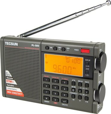 Radio mondiale multibande Tecsun PL-320 FM/SW/MW/LW avec batterie BL-5C