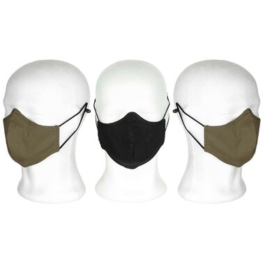Scimitar herbruikbaar mondmasker, 3 stuks, zwart / legergroen