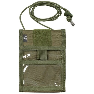 MFH chest pouch / wallet, OD green, lanyard