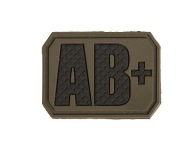 Mil-Tec velcro Patch Blutgruppe „AB Pos“ 3D, oliv grün