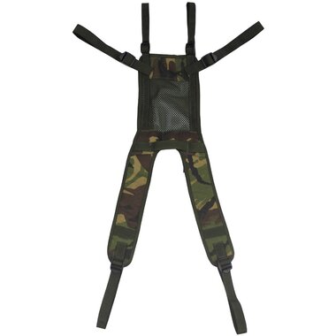 British PLCE webbing suspenders for load carrying set, DPM camo