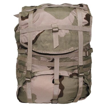 US army Rifleman combat rugzak Molle II lightweight 80L, incl. draagstel, DCU desert camo