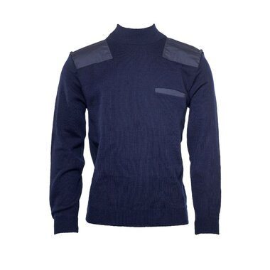 Dutch military police commando sweater wool/acrylic with turtleneck, navy blue