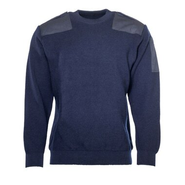 KL marine commando trui Wol met ronde hals, blauw